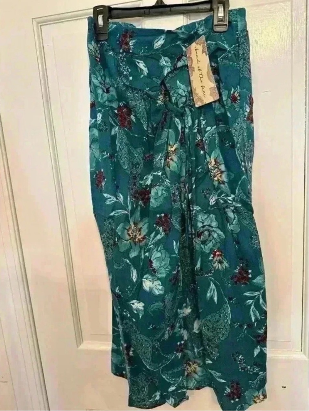 Band of Gypsies Teal Floral Skirt